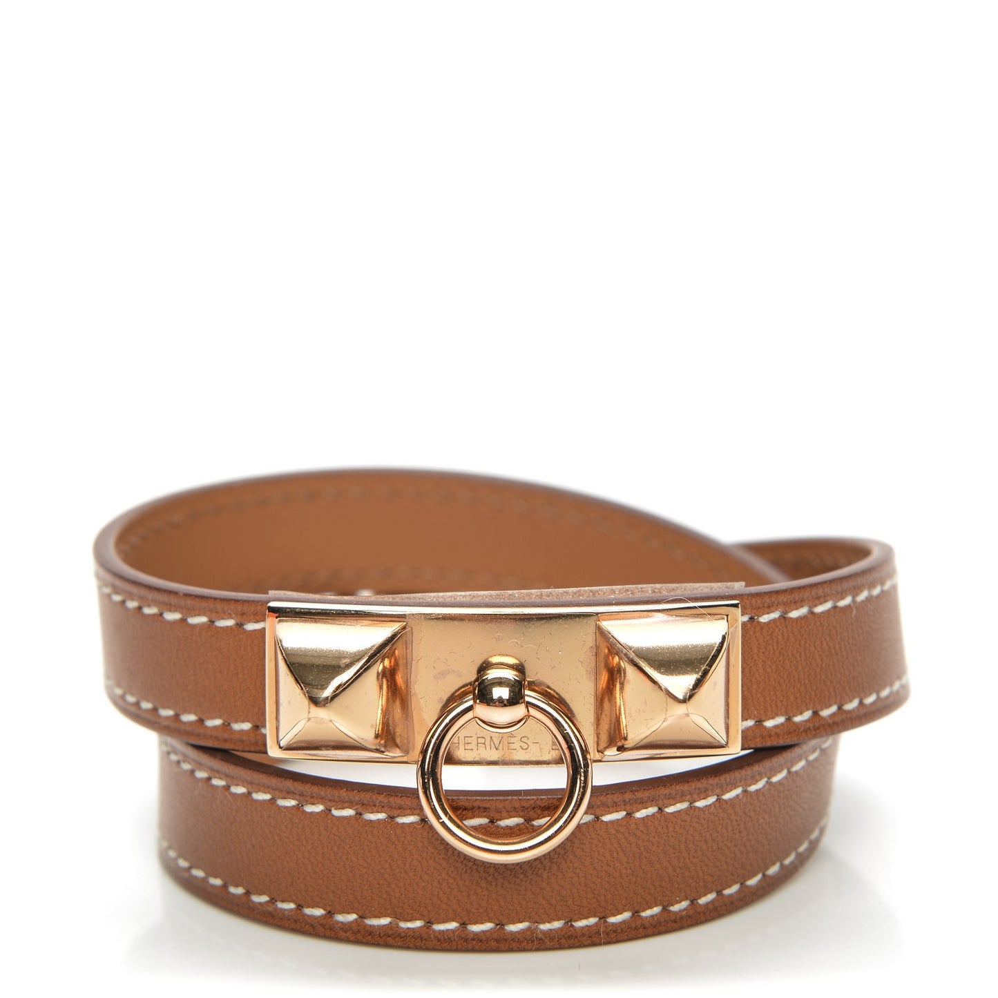 Barenia Rivale Double Tour Bracelet M Fauve