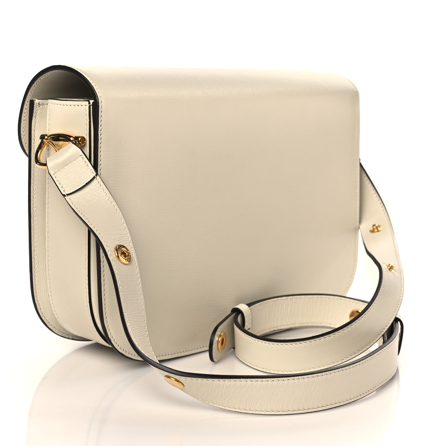 Gucci Azalea Calfskin Horsebit 1955 Shoulder Bag Mystic White 3 of 9