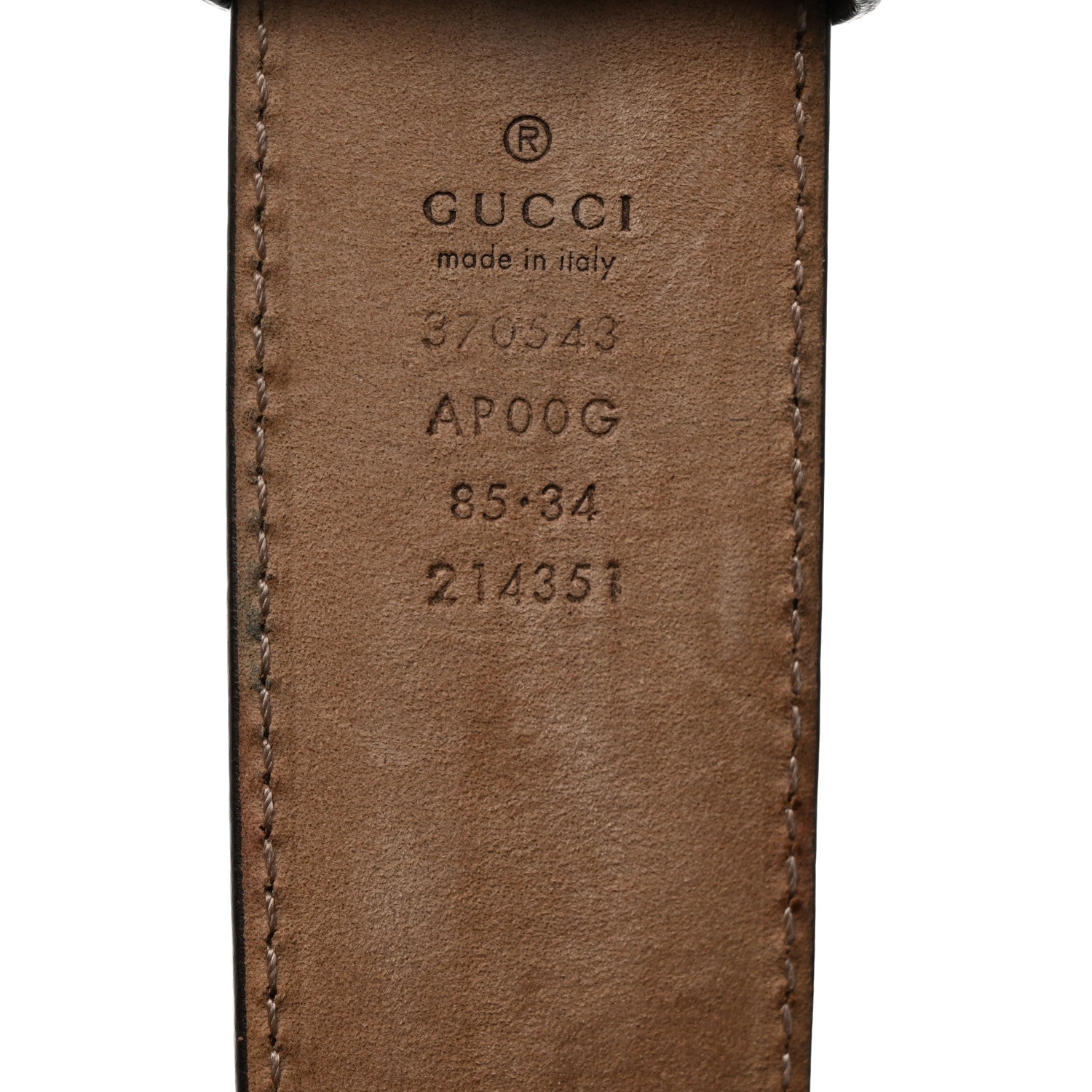Gucci Calfskin Interlocking G 37mm Belt 85 34 Nut Brown 3 of 6