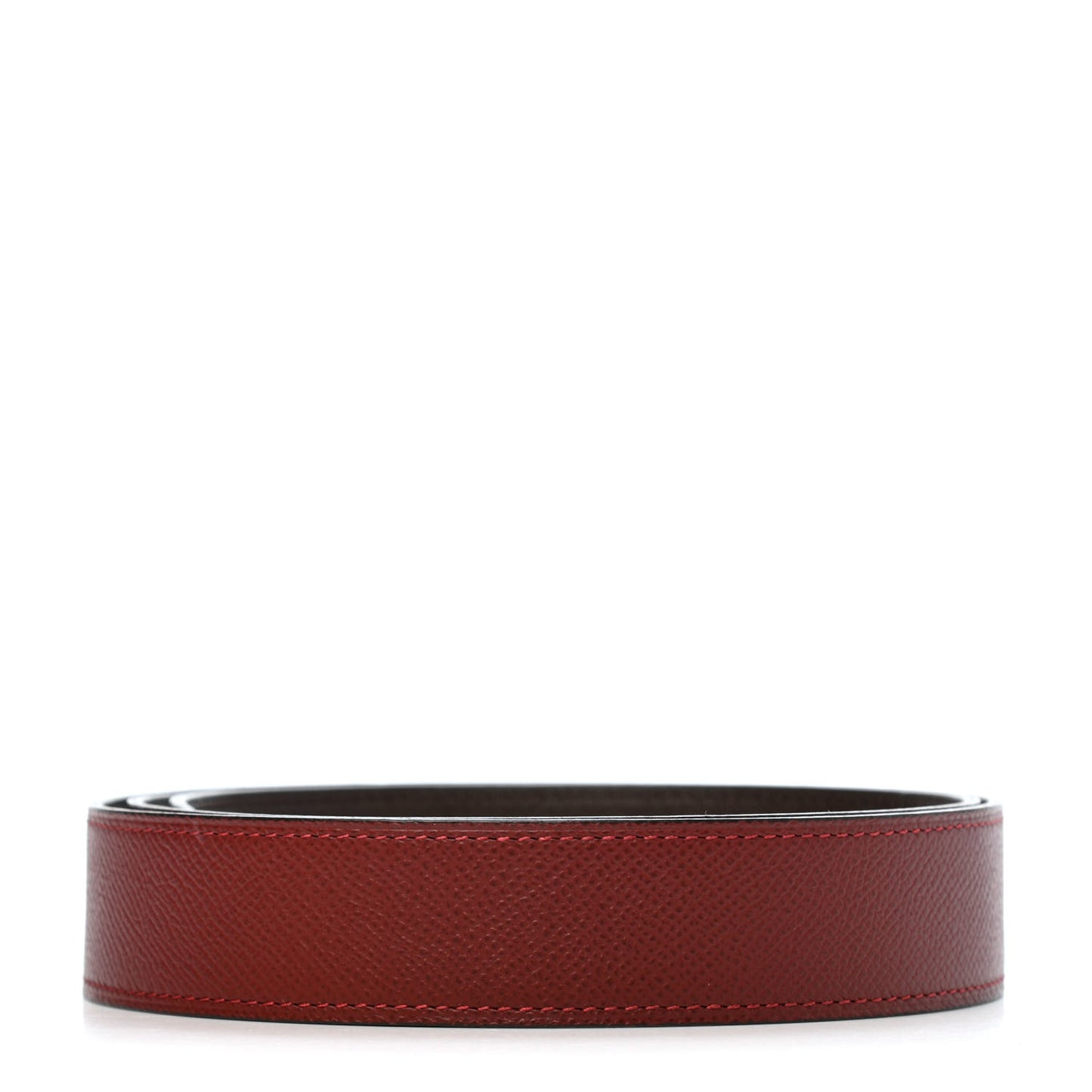 Epsom 32mm Belt Strap 100 Rouge H Chocolate