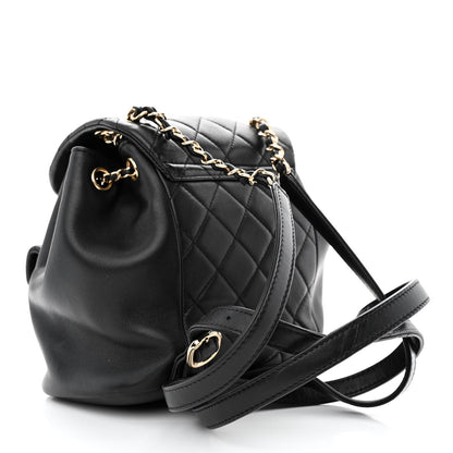 Chanel Lambskin Quilted Small Duma Drawstring Backpack Black 3 of 12