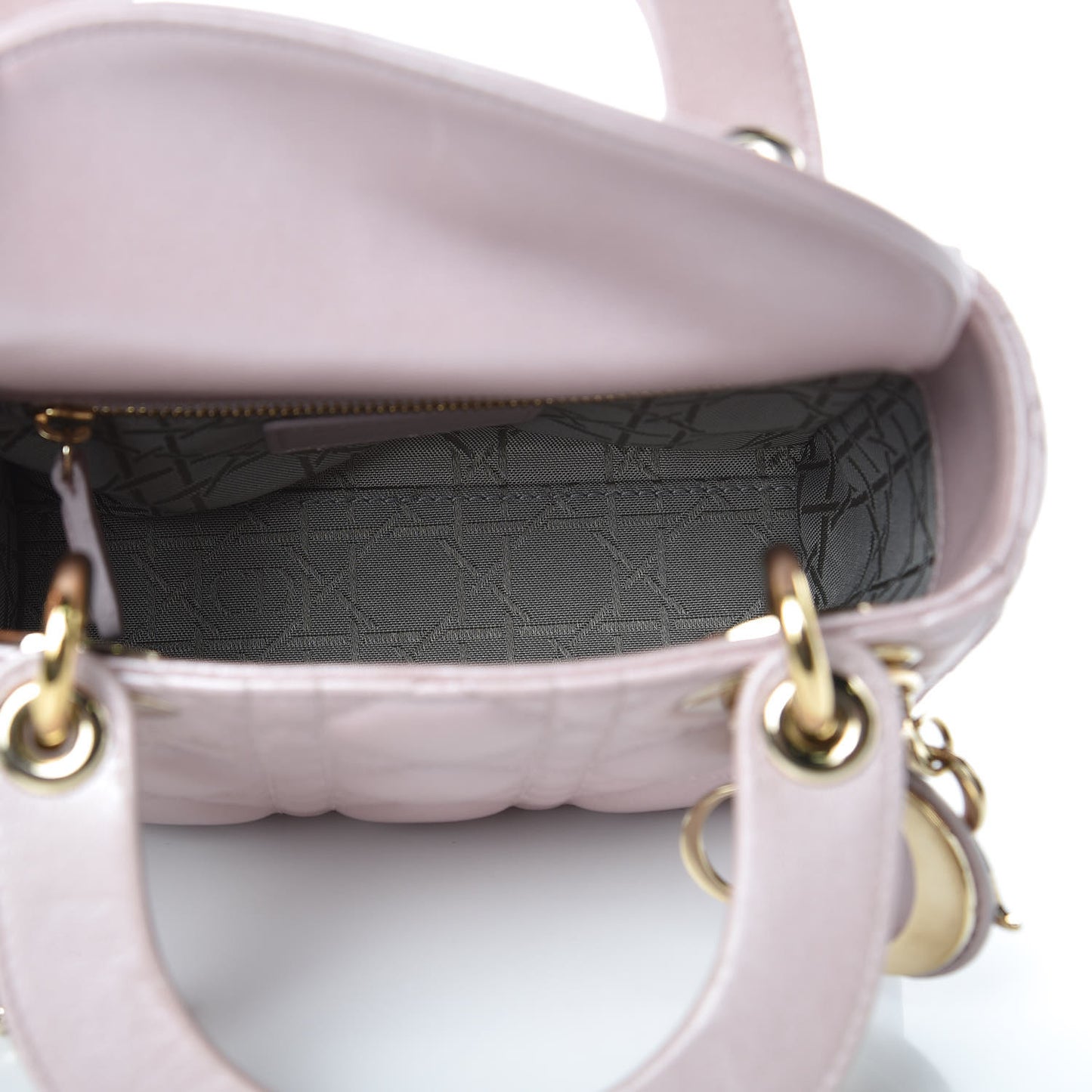 Metallic Lambskin Cannage Mini Lady Dior Lotus