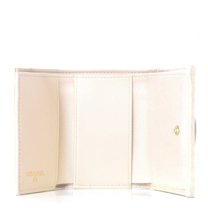 Chanel Iridescent Lambskin Quilted Double Flap Wallet Ivory 5 of 8