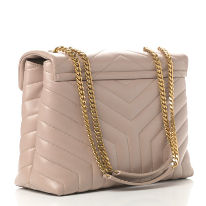 Saint Laurent Calfskin Y Quilted Monogram Medium Loulou Chain Satchel Nude Powder 3 of 11