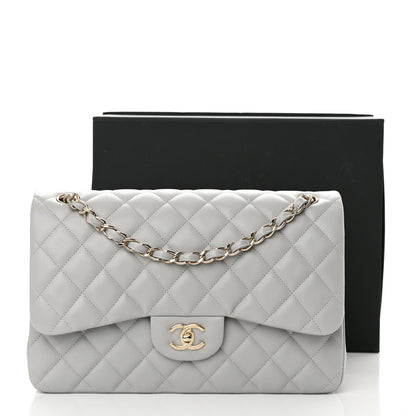 Chanel Caviar Quilted Jumbo Double Flap Grey 13 of 13