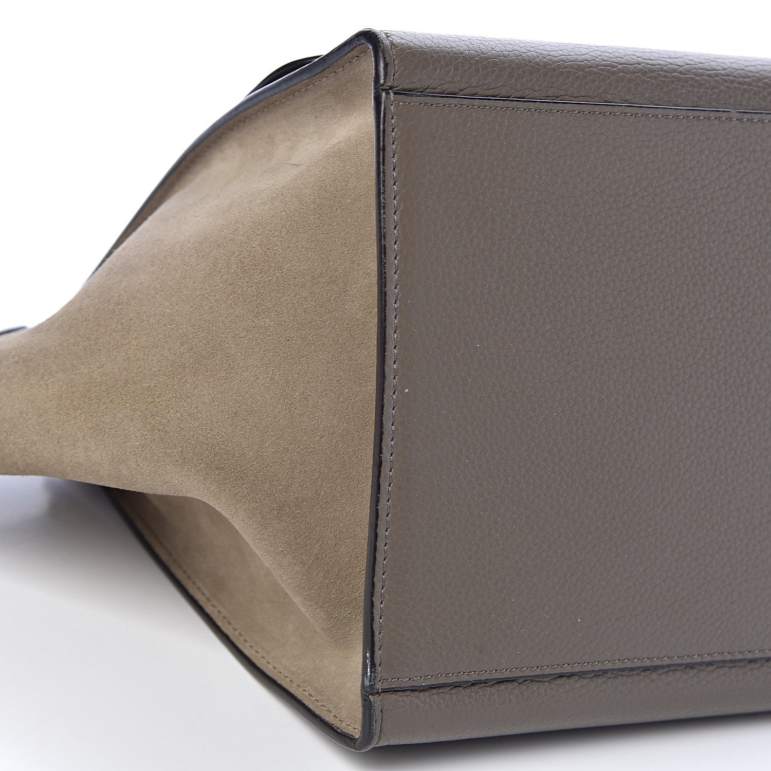 Celine Drummed Calfskin Medium Trapeze Souris 12 of 16