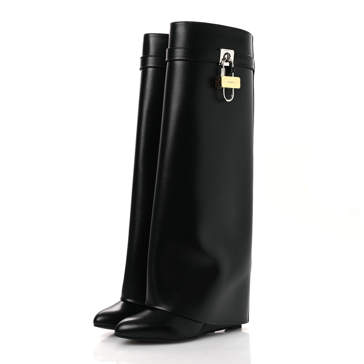 Calfskin Shark Lock Pant Boots 40 Black
