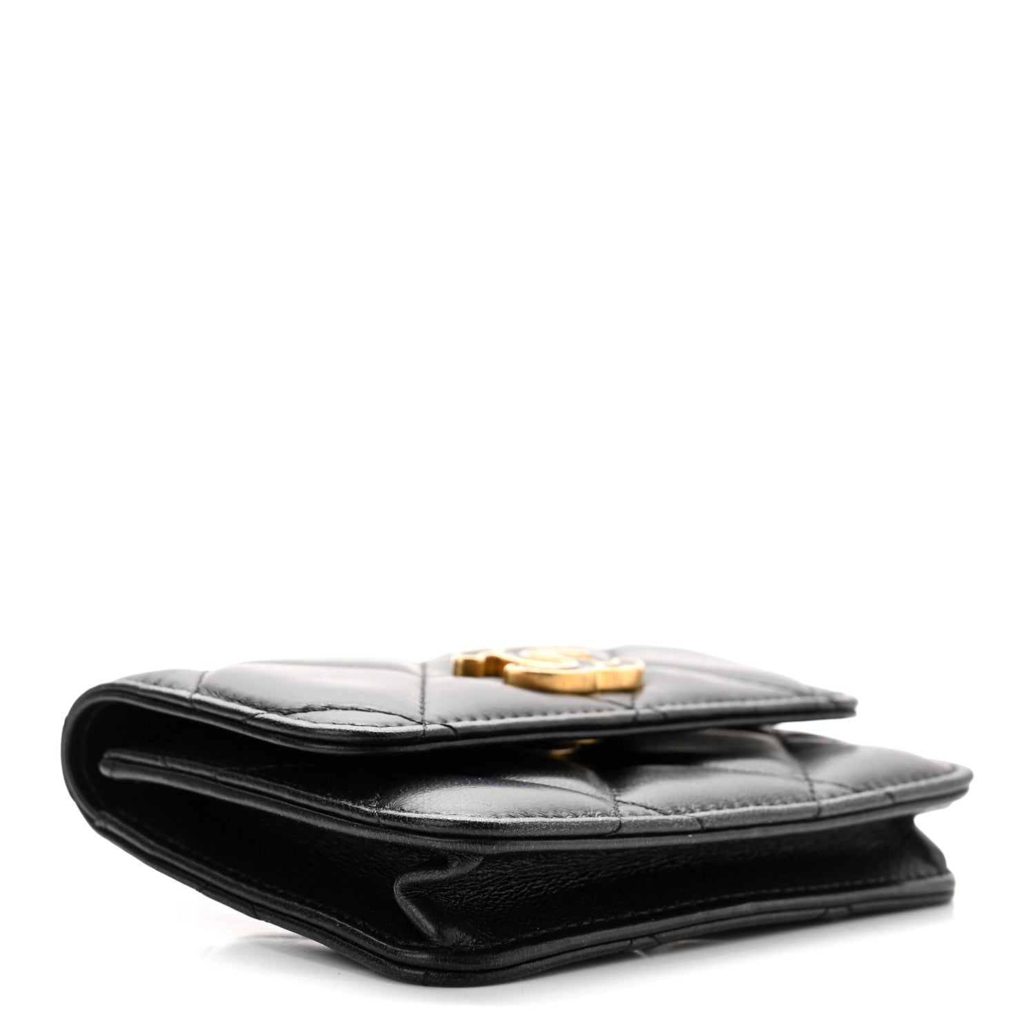 Chanel Lambskin Enamel Quilted Pending CC Flap Belt Bag Black 3 of 10