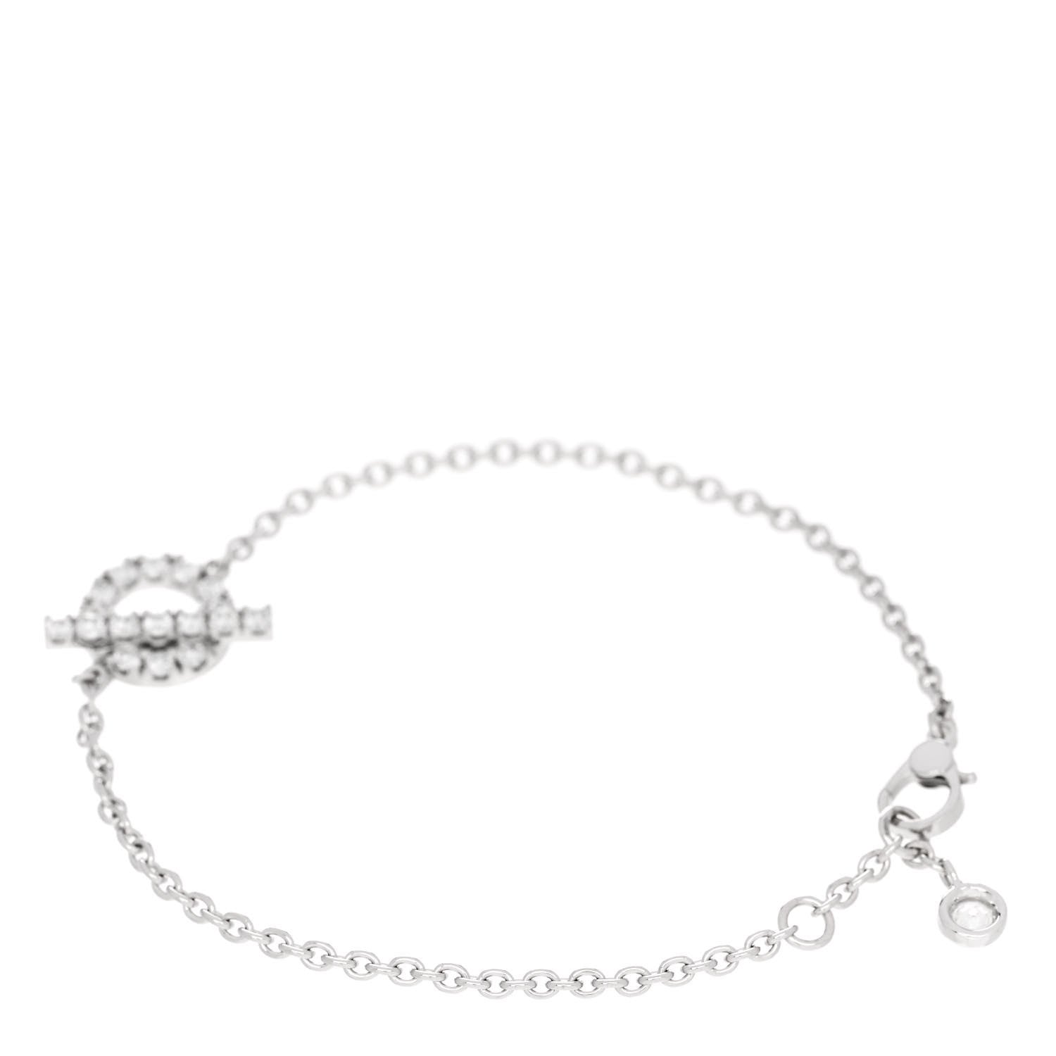Hermes 18K White Gold Diamond Finesse Bracelet SH 2 of 4