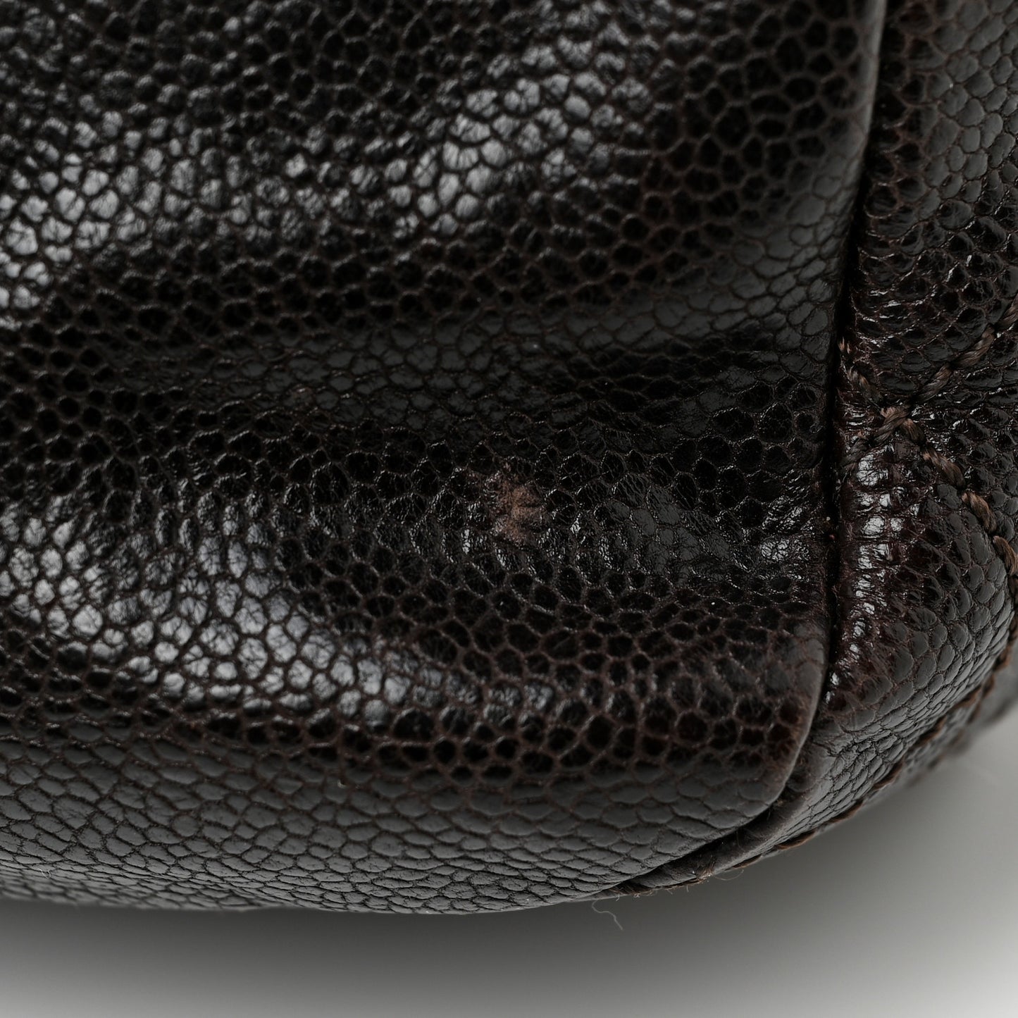 Glazed Caviar Small Pocket In The City Shoulder Bag Brown