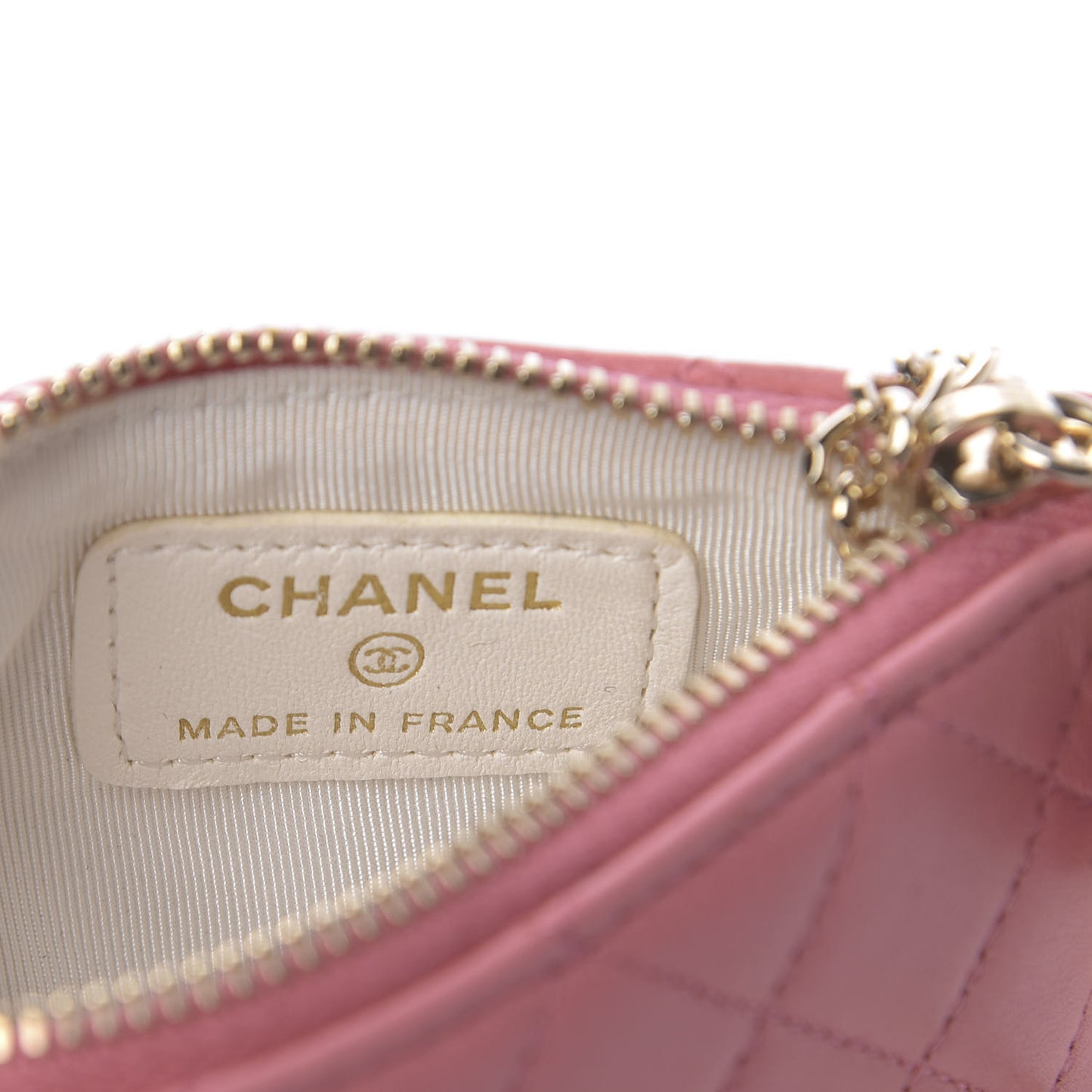 Lambskin Quilted Valentine Charms Key Holder Case Pink