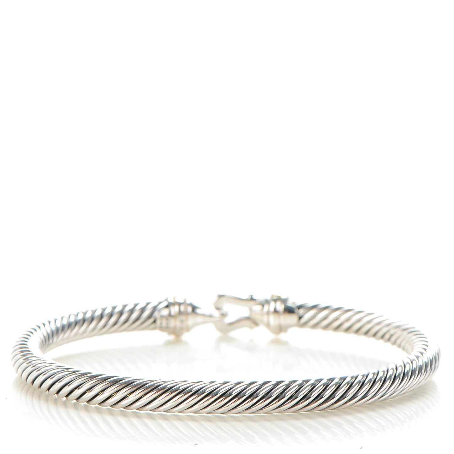 Sterling Silver 18K Yellow Gold 5mm Cable Classic Buckle Bracelet