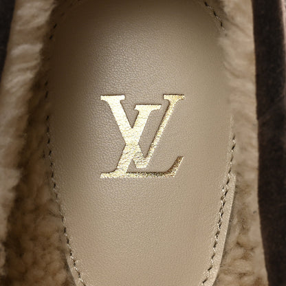Louis Vuitton Suede Shearling Monogram Mens LV Driver Moccasin Loafers 8.5 7 of 8