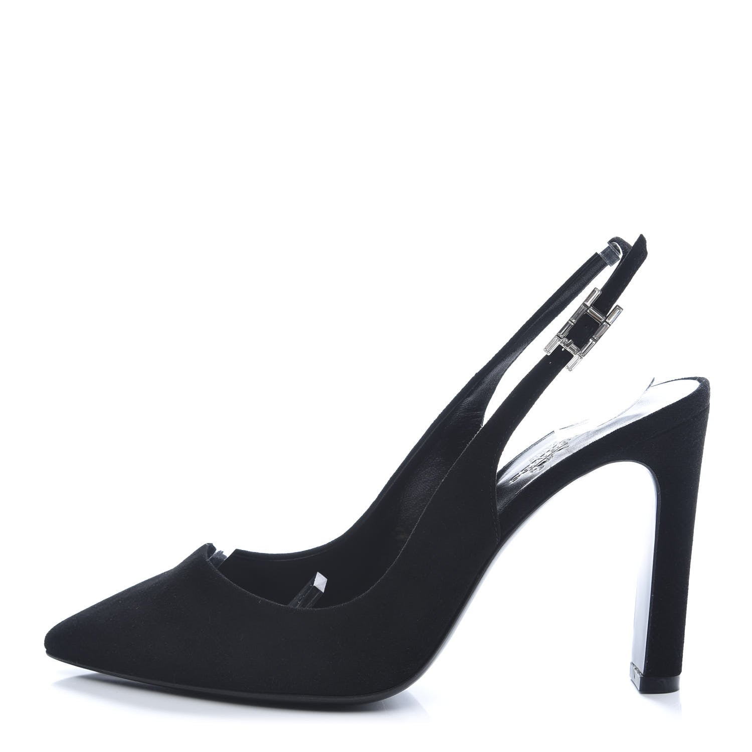 Hermes Goatskin Suede Kessy Pumps 36.5 Black 2 of 8