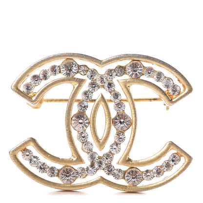 Chanel Crystal CC Brooch Gold 1 of 4