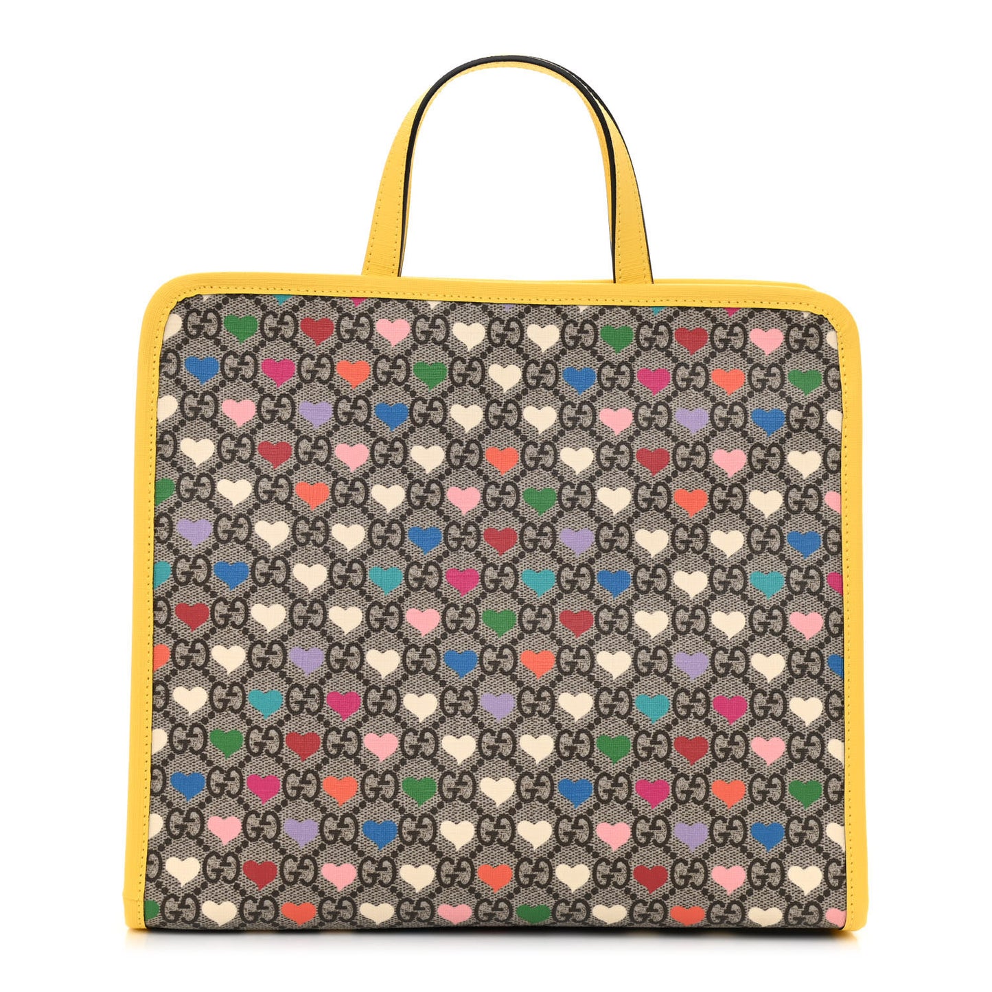 GG Supreme Monogram Hearts Childrens Tote Beige Ebony Multicolor Freesia