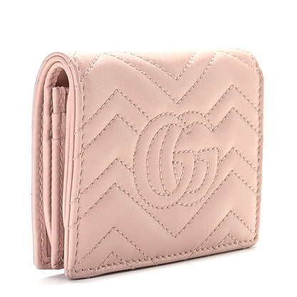 Gucci Calfskin Matelasse GG Marmont Card Case Perfect Pink 3 of 9