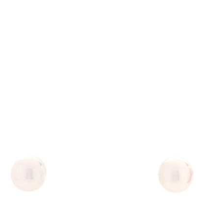 Tiffany 18K White Gold Akoya Cultured Pearl 7-7.5mm Signature Earrings 1 of 4