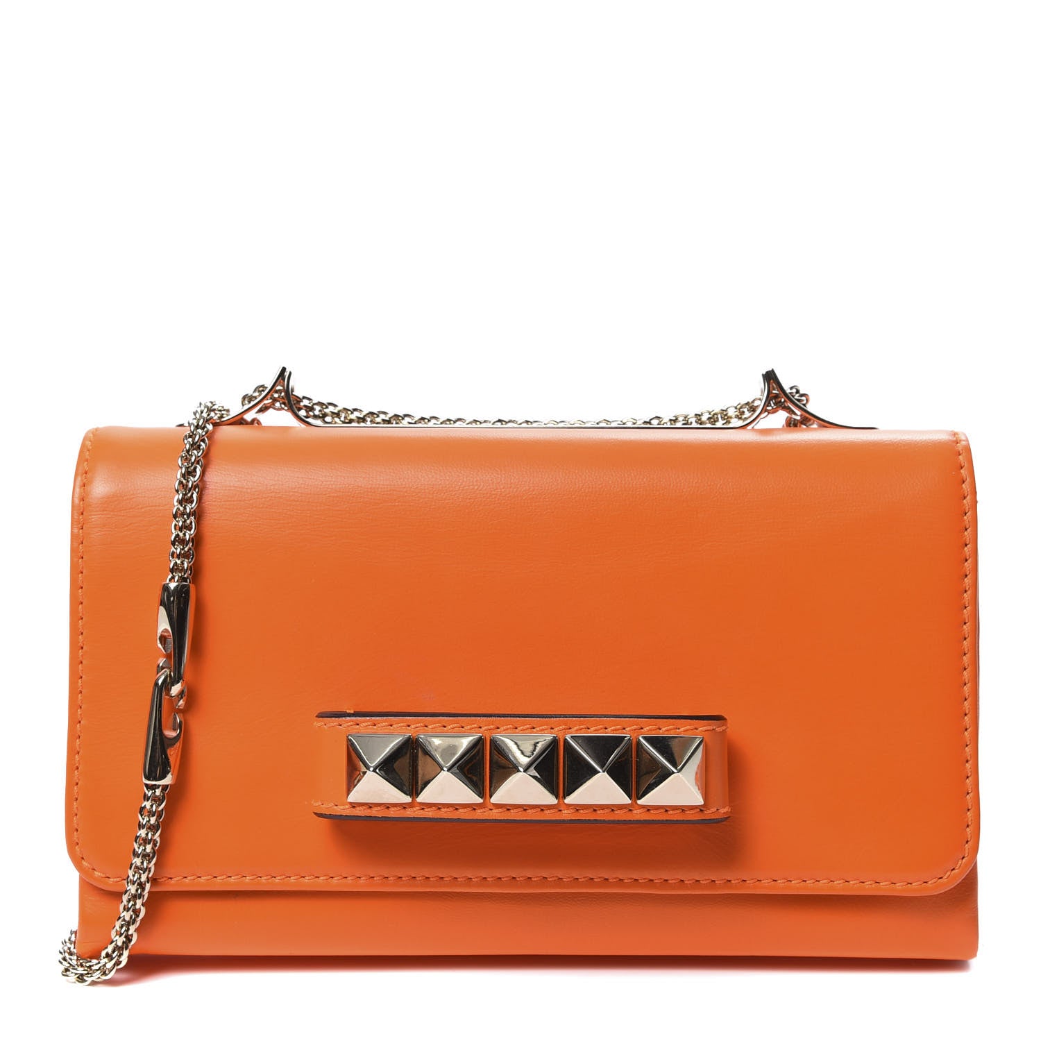 Valentino Garavani Calfskin Va Va Voom Shoulder Bag Orange 1 of 15