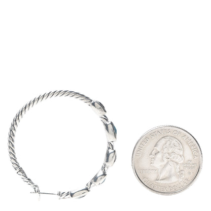 David Yurman Sterling Silver Blue Topaz Confetti Hoop Earrings 2 of 4