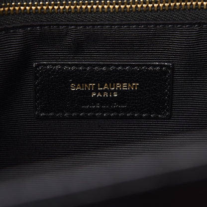 Saint Laurent Grain De Poudre Matelasse Chevron Monogram Shopping Bag Black 6 of 8