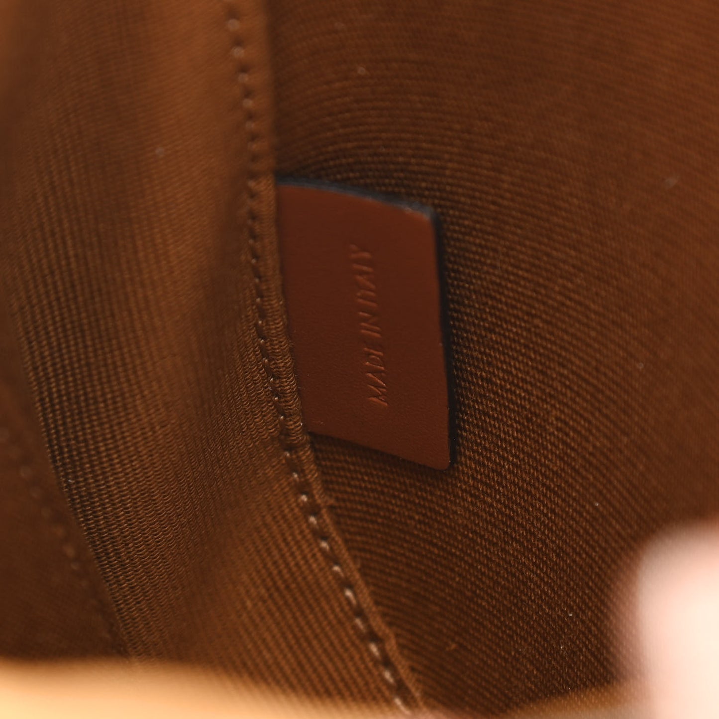 Canvas Calfskin Triomphe Mini Besace Tan