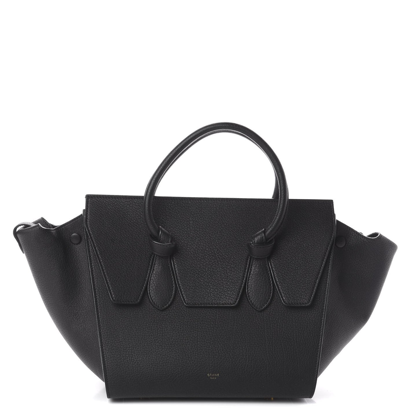 Crisped Calfskin Mini Tie Knot Tote Black