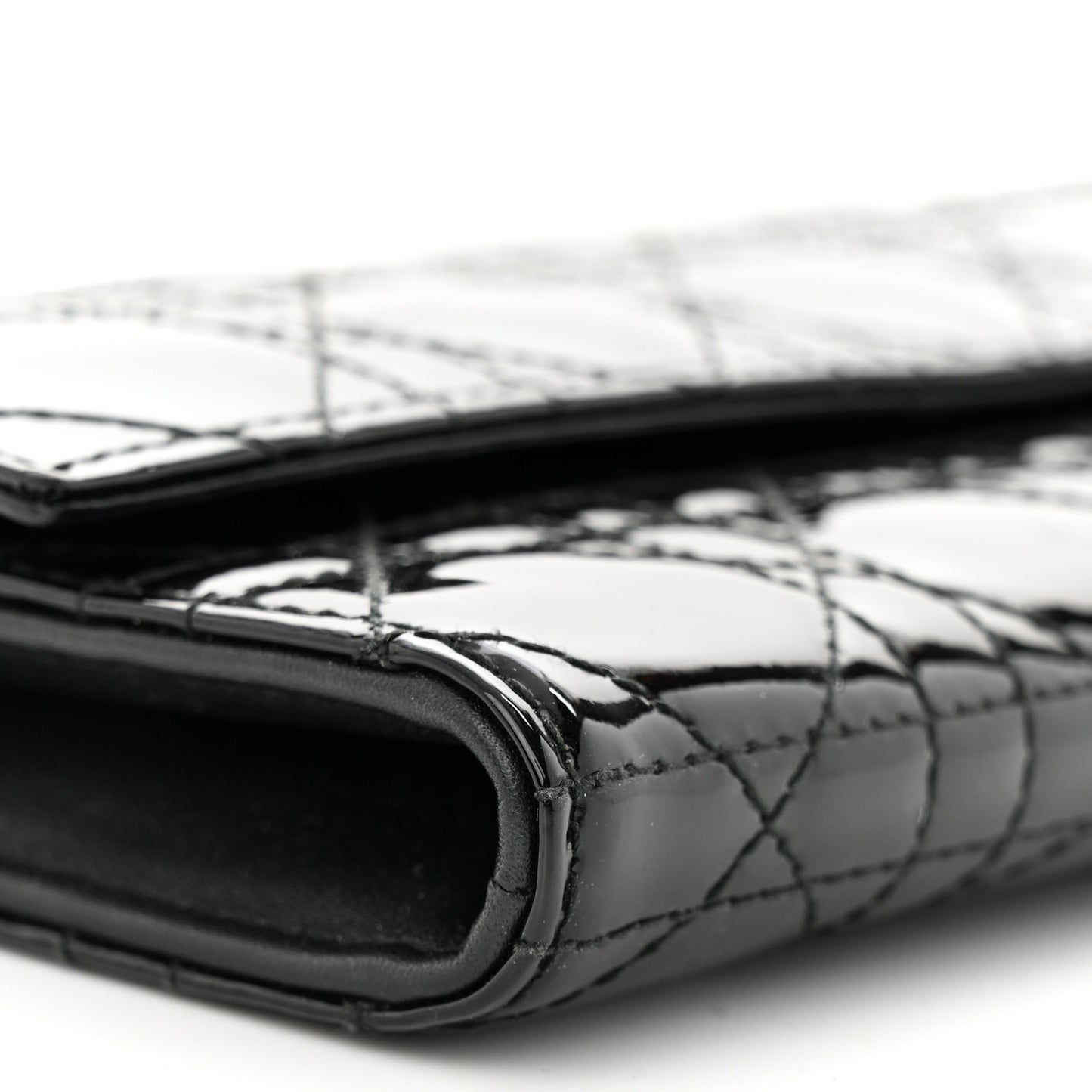 Patent Cannage Lady Dior Convertible Clutch Black