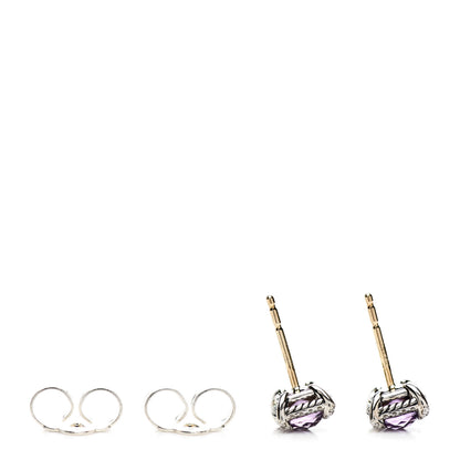 David Yurman Sterling Silver Diamond Amethyst Chatelaine Earrings 4 of 6