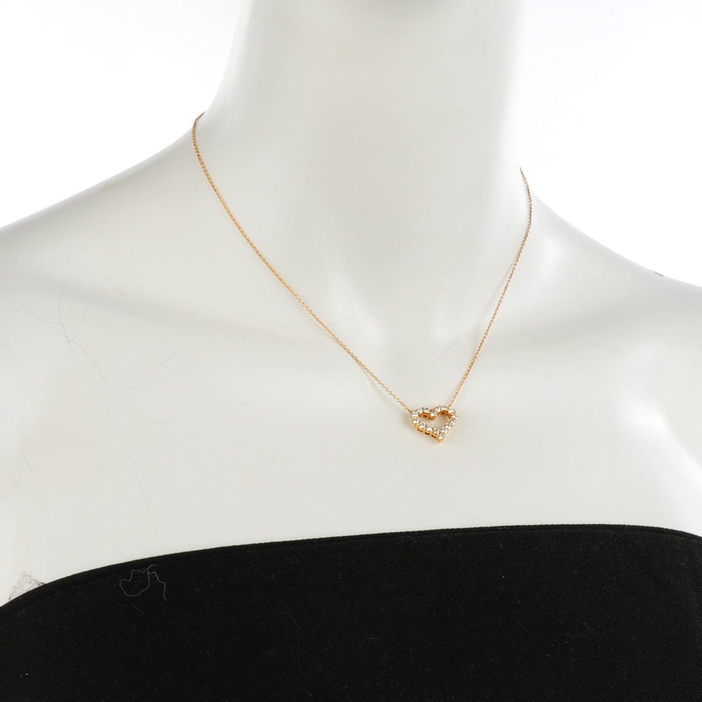 18K Yellow Gold Diamond Heart Pendant Necklace