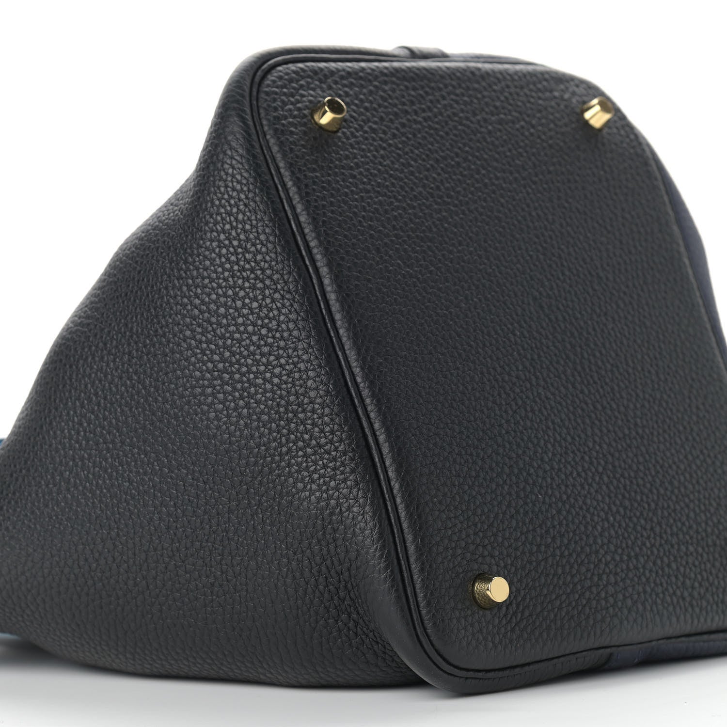 Hermes Taurillon Clemence Casaque Picotin Lock 22 MM Bleu Nuit Black Blue Frida 8 of 9