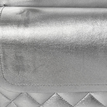 Chanel Metallic Lambskin Quilted Medium Double Flap Silver 12 of 12