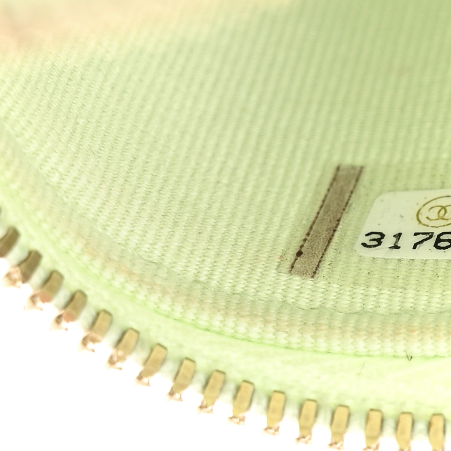 Caviar Quilted Small Handle With Care Vanity Case With Chain Light Green