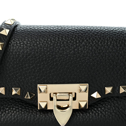 Valentino Garavani Pebbled Calfskin Mini Rockstud Crossbody Bag Black 7 of 9