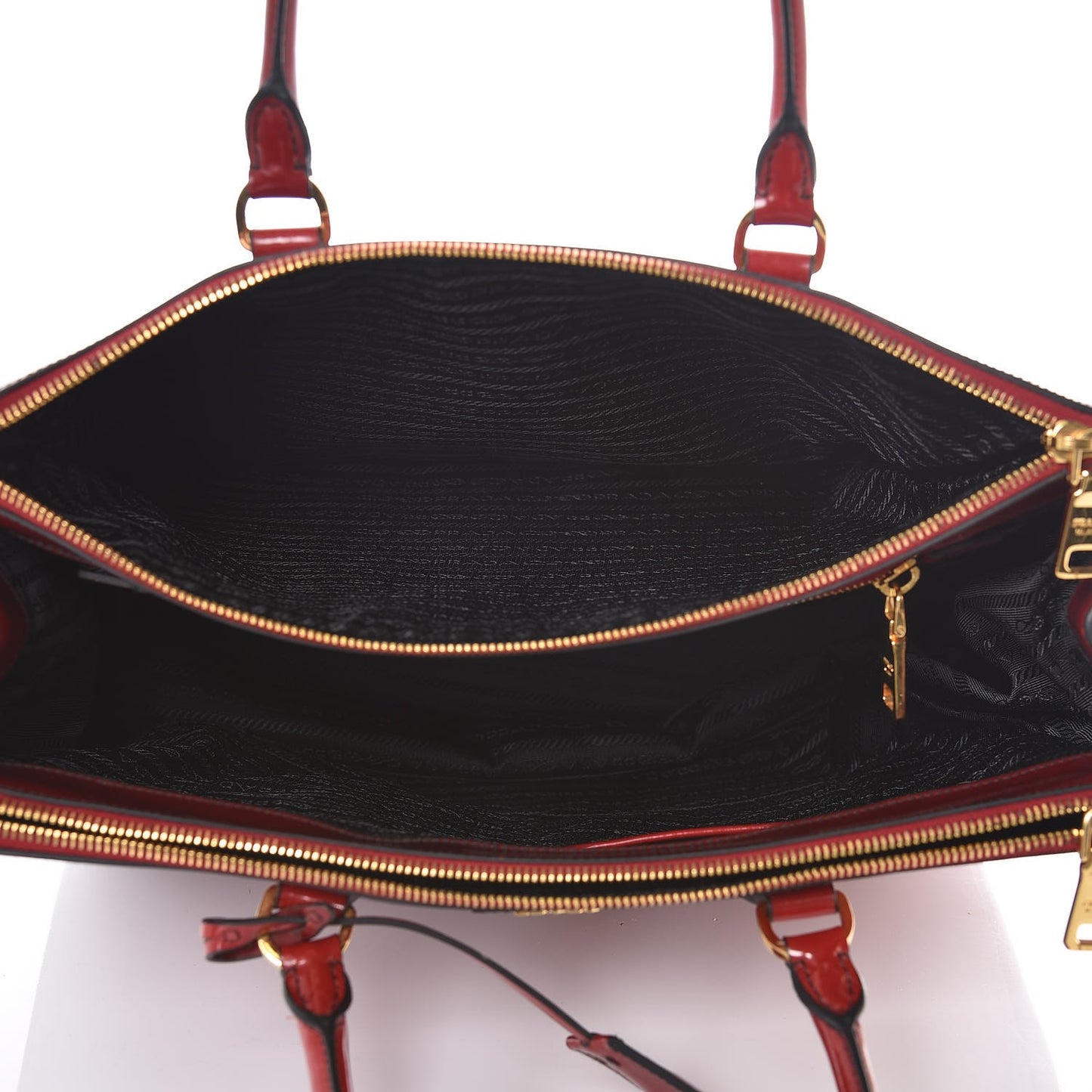 Spazzolato Large Galleria Double Zip Tote Scarlatto Fume