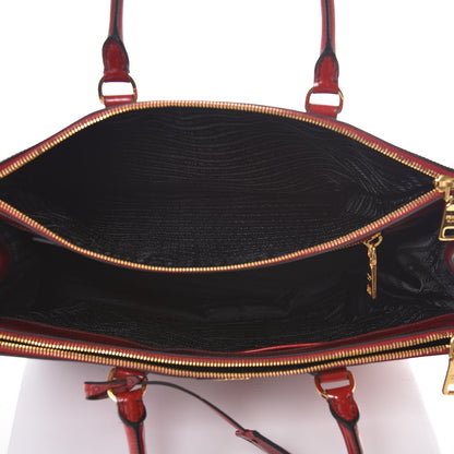Prada Spazzolato Large Galleria Double Zip Tote Scarlatto Fume 5 of 9