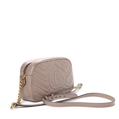 Gucci Calfskin Matelasse Small GG Marmont Chain Shoulder Bag Porcelain Rose 2 of 12