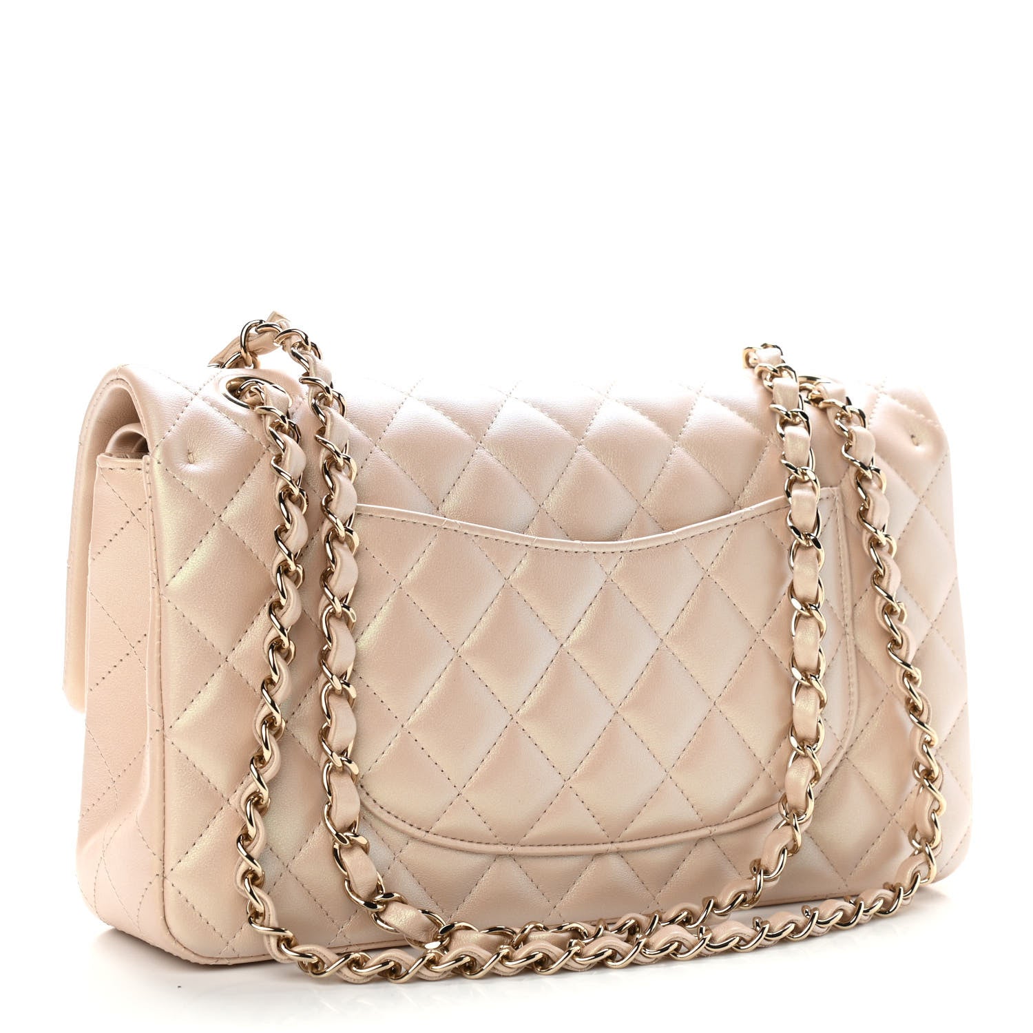 Chanel Iridescent Calfskin Quilted Medium Double Flap Beige 3 of 10