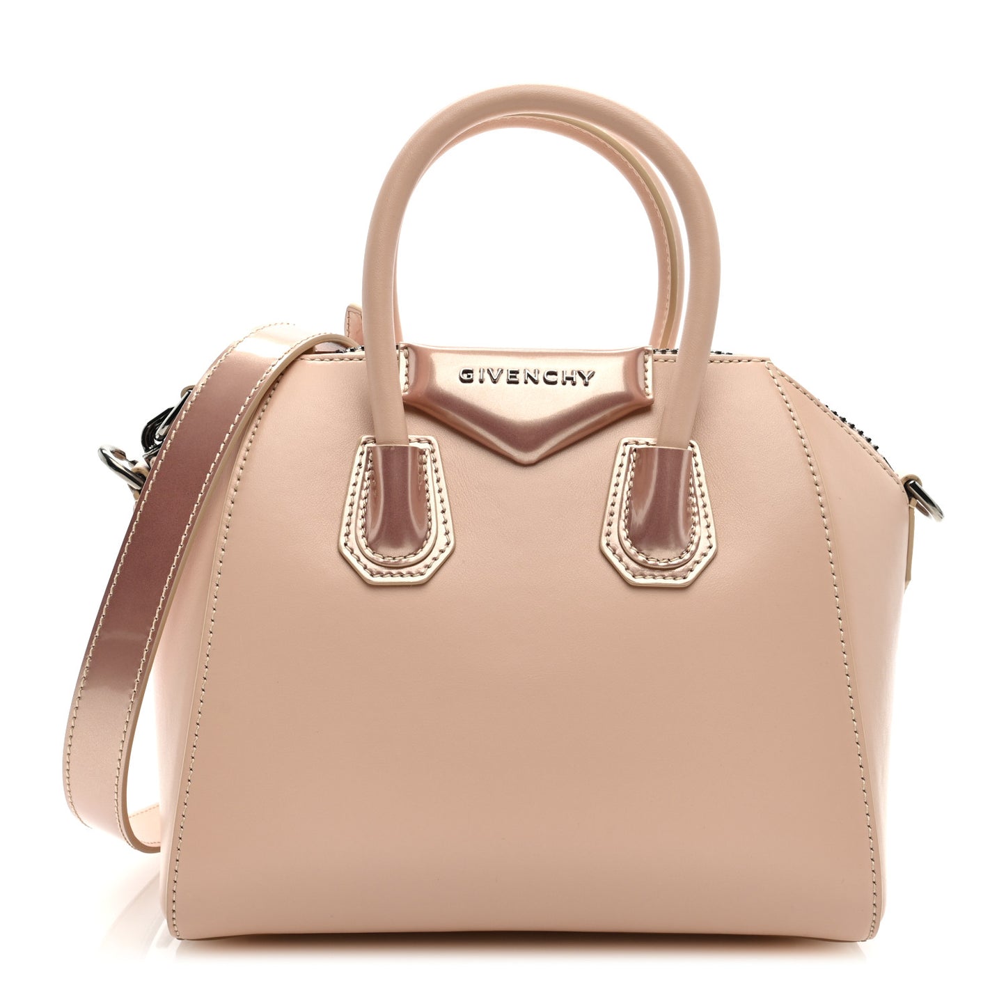 Metallic Calfskin Mini Antigona Light Pink