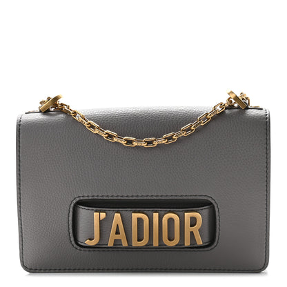 Christian Dior Metallic Grained Calfskin J'Adior Chain Flap Bag Gunmetal 1 of 8