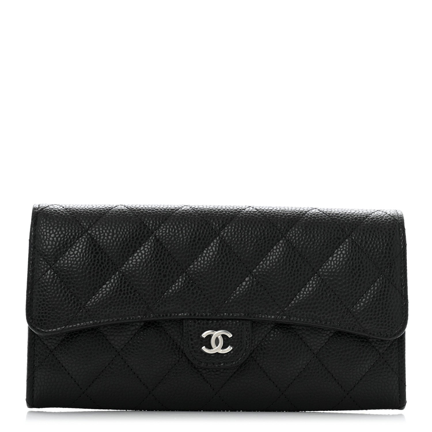 Chanel Caviar Quilted Large Gusset Flap Wallet Black 1 of 10