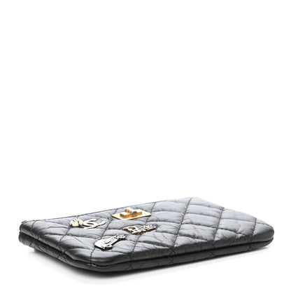 Chanel Aged Calfskin Charm Quilted Small Reissue Cosmetic Case Black 4 of 7