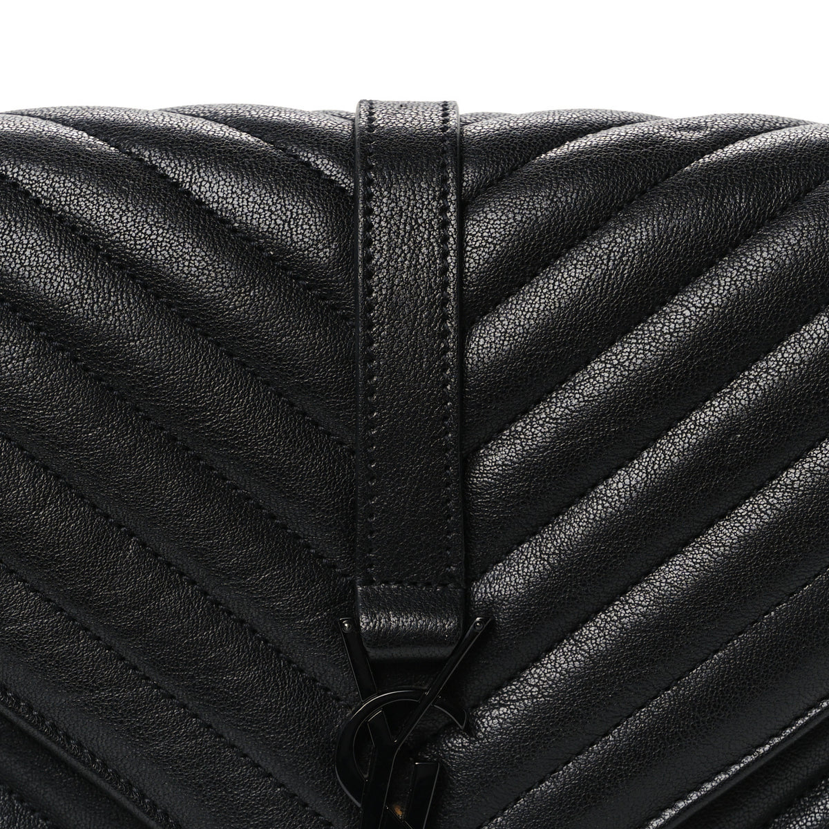 Matelasse Chevron Monogram Monochrome Medium College Bag  Black