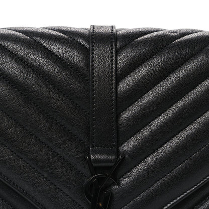 Saint Laurent Matelasse Chevron Monogram Monochrome Medium College Bag  Black 9 of 11