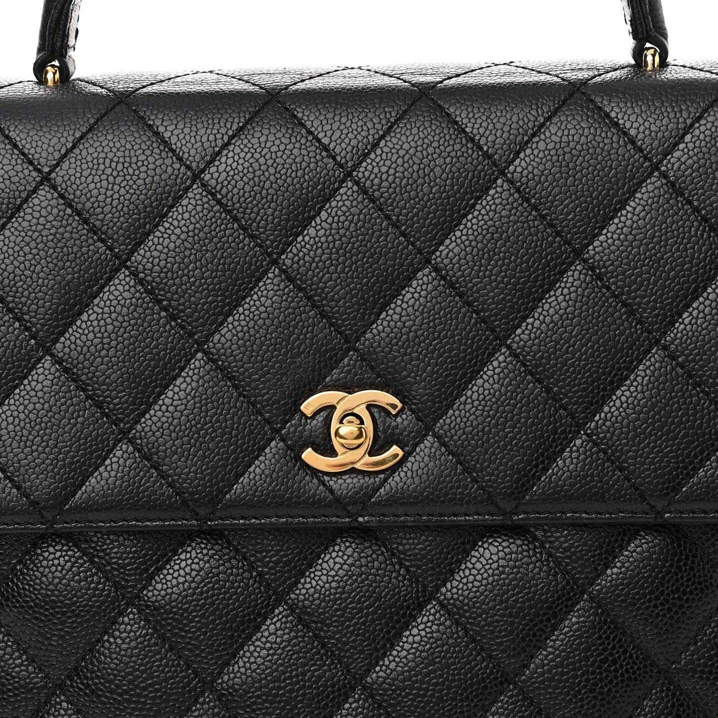 Caviar Quilted Jumbo Kelly Flap Black