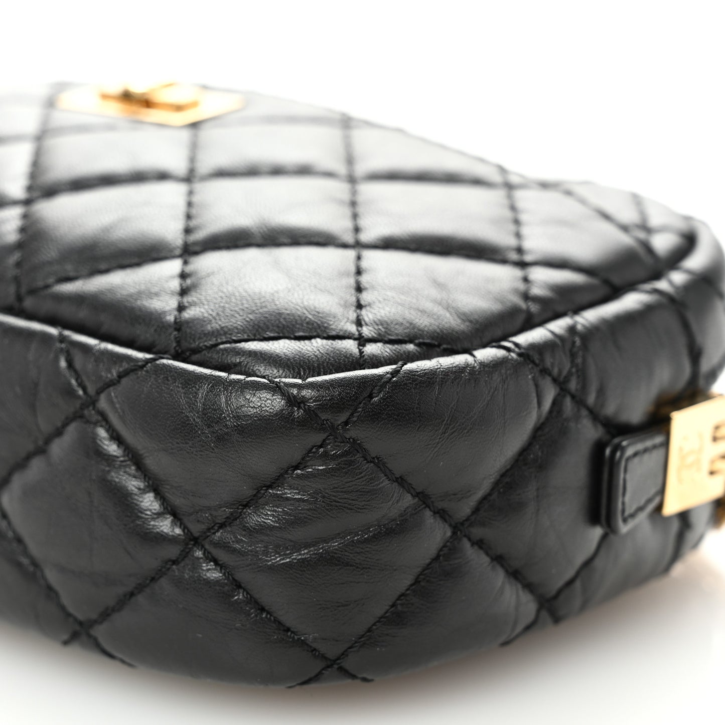 Aged Calfskin Quilted Mini Reissue Camera Case Black