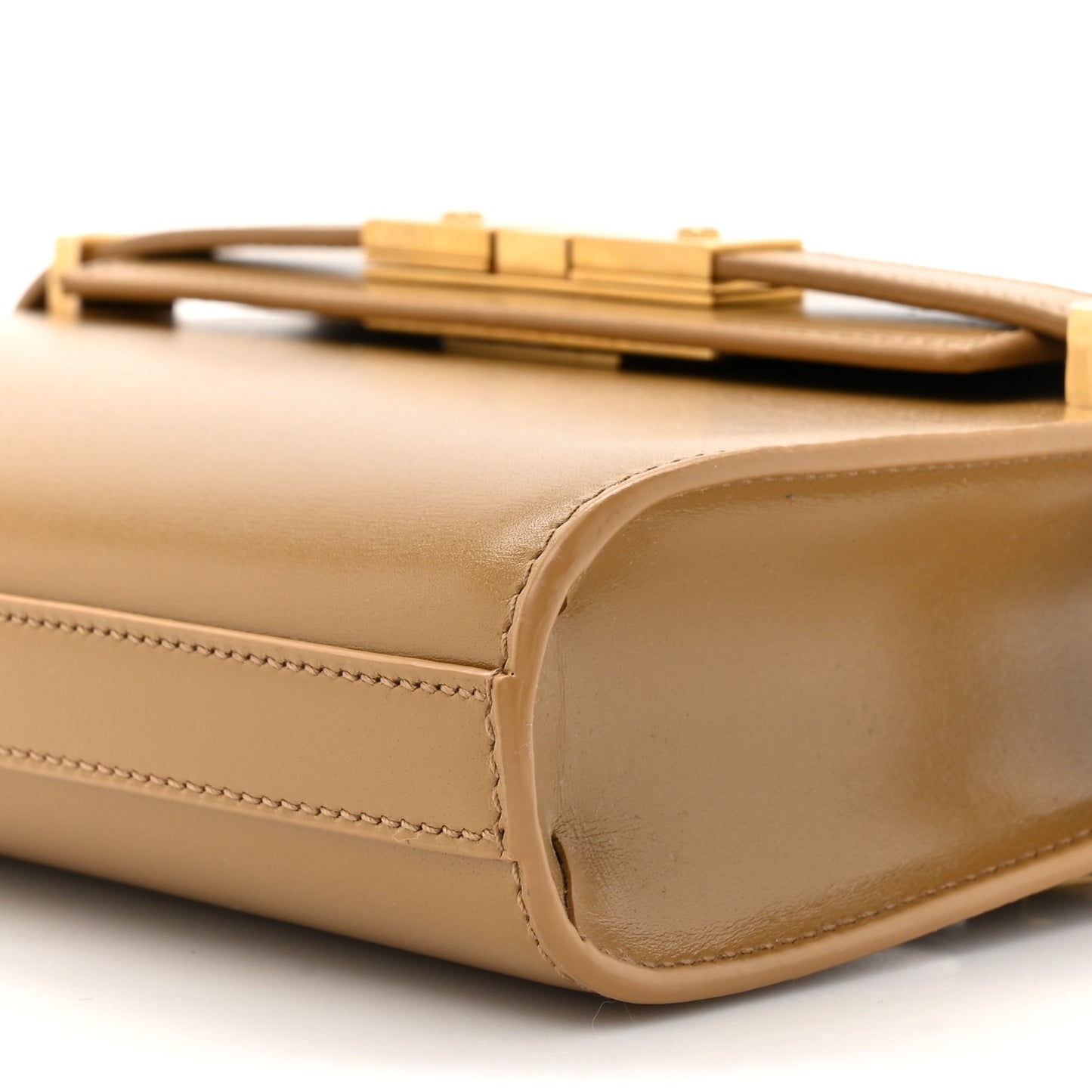 Smooth Calfskin Mini Manhattan Shoulder Bag Natural Tan