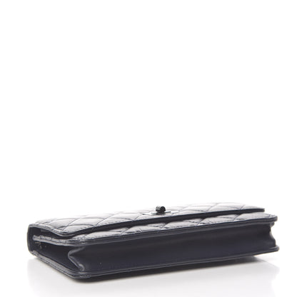 Chanel Aged Calfskin Quilted Reissue Wallet On Chain WOC Navy 4 of 11