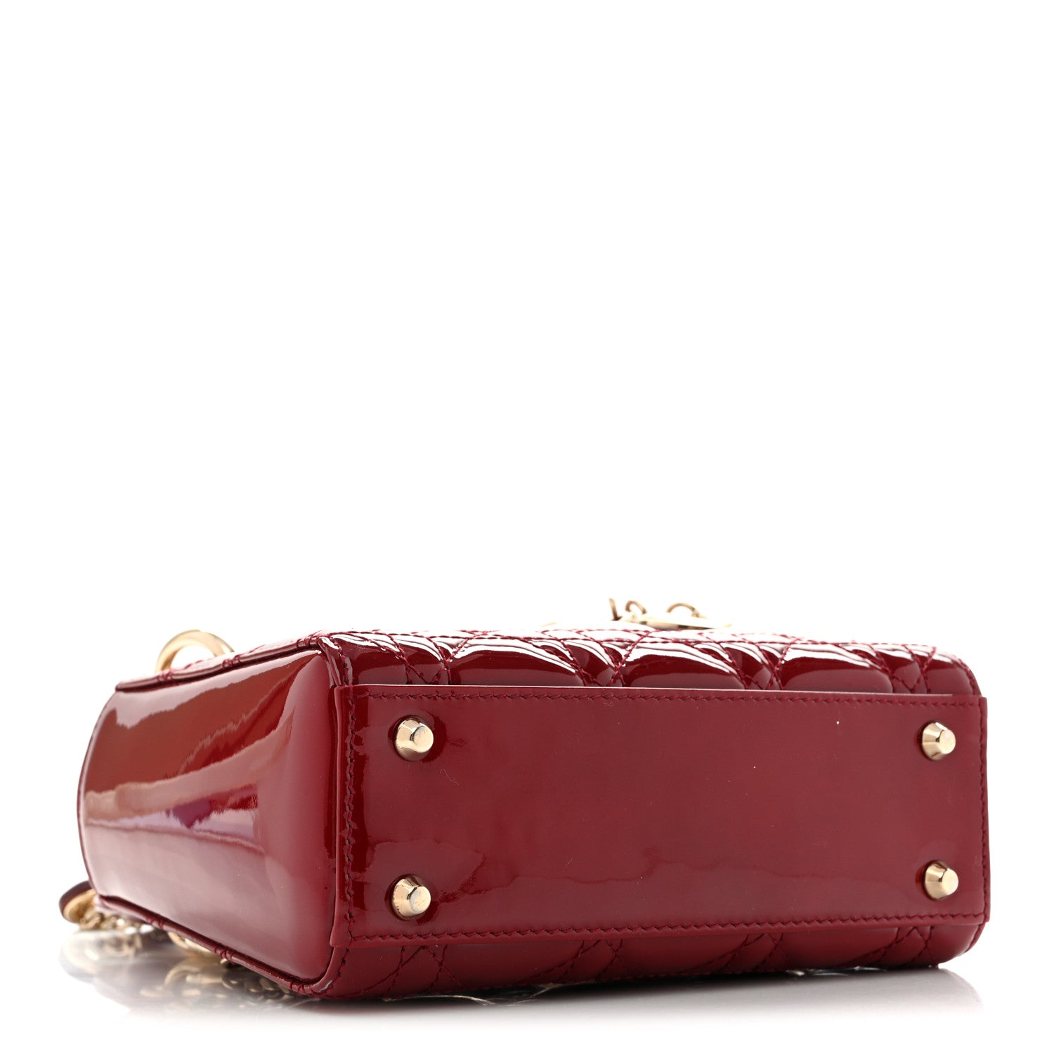 Christian Dior Patent Cannage Mini Lady Dior Red 4 of 13