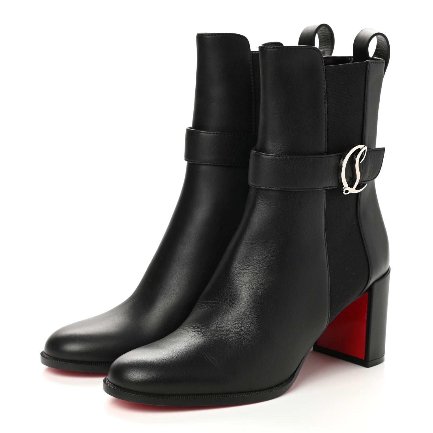 Christian Louboutin Calfskin 70 Chelsea Ankle Boots 38.5 Black 3 of 6